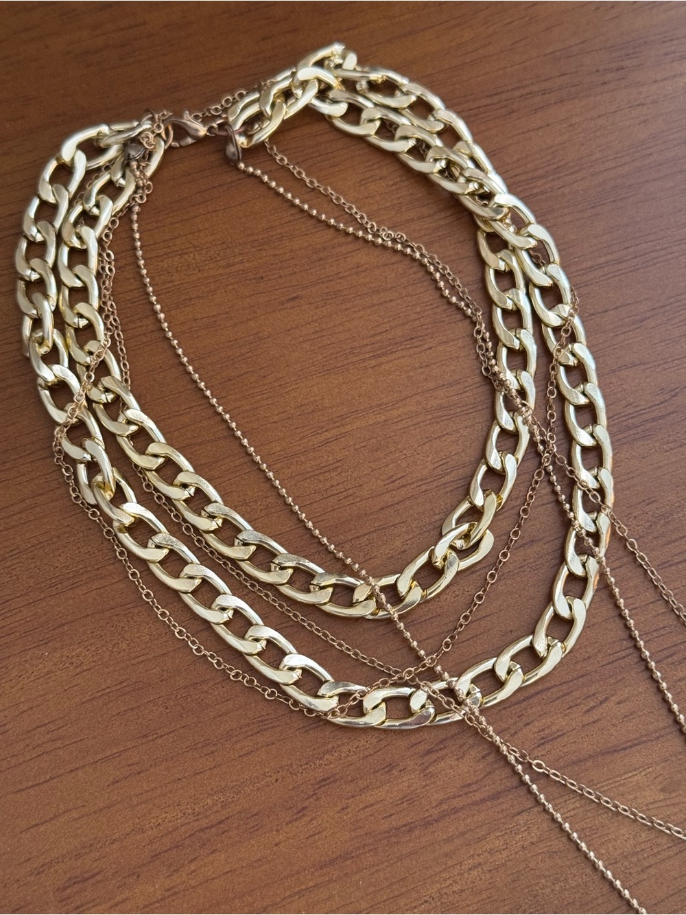 Layered Gold Coin Pendant Necklace - Women’s Fashion Jewelry - Picture 2 of 3